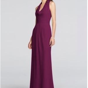david's bridal cowl neck bridesmaid chiffon dress